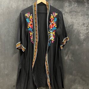 Embroidered Black Women's Jacket
